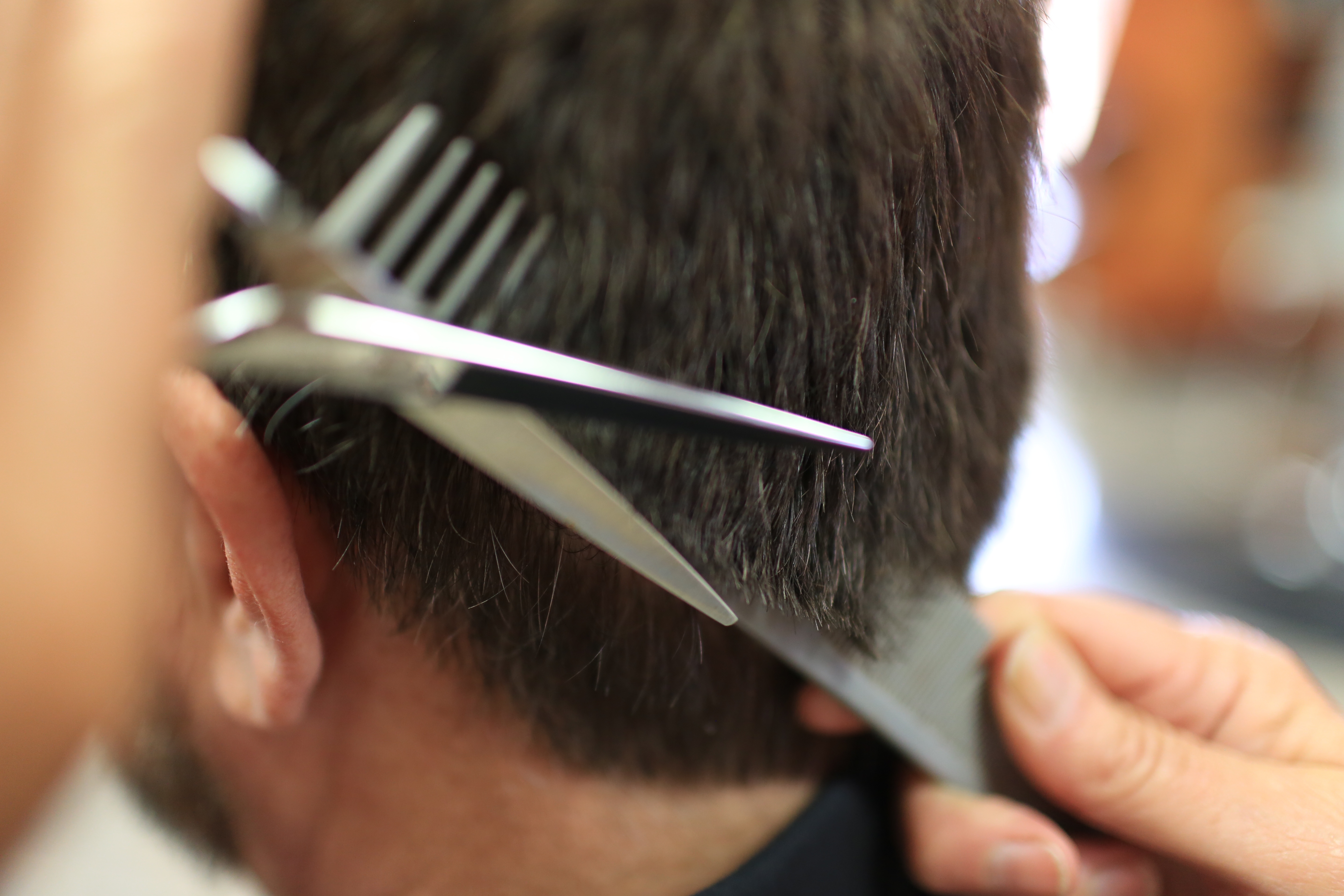 Male Haircut by Stylist at Upstairs Hair Salon in Poway